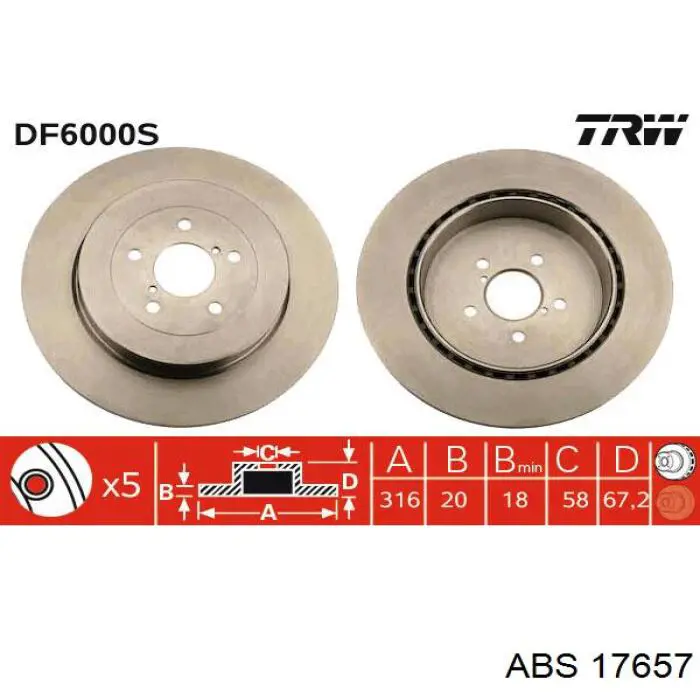 17657 ABS диск гальмівний задній
