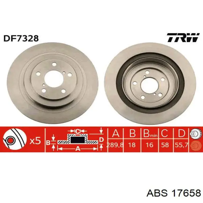 17658 ABS диск гальмівний задній