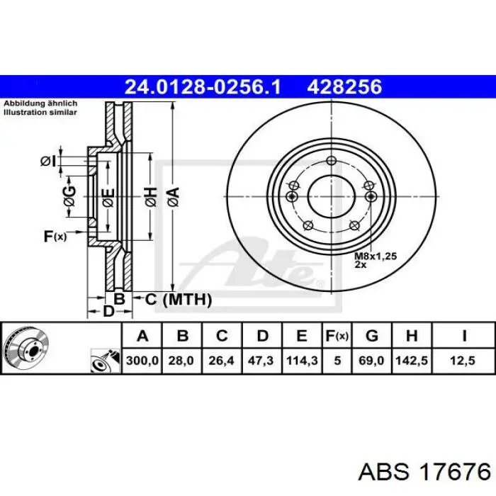 Диск переднього гальма ABS 17676 ціна, від 45.05 USD