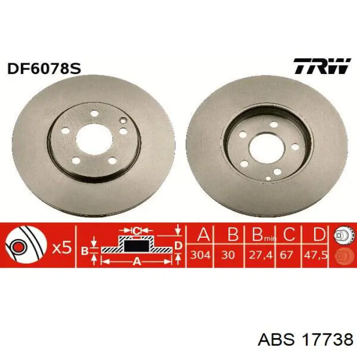 Купити 17738 ABS Ротор гальмівний