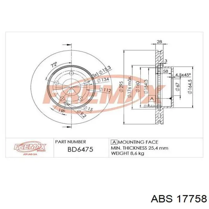 Купити 17758 ABS Ротор гальмівний