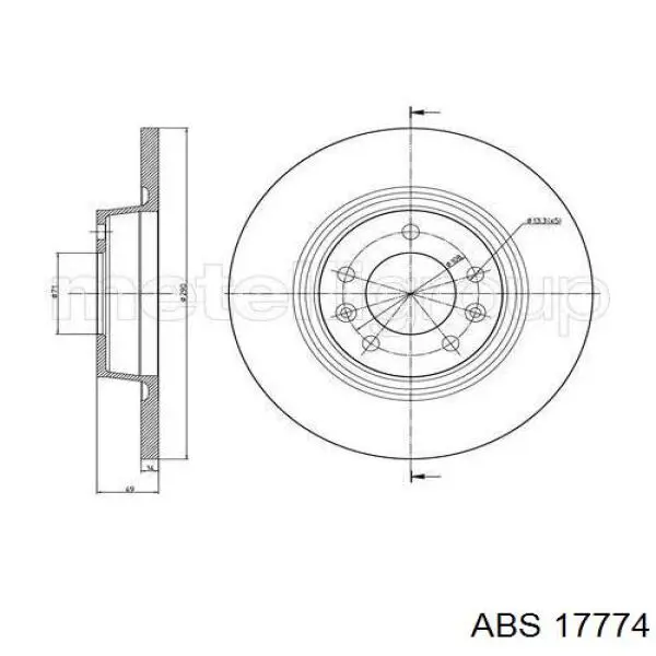 17774 ABS диск гальмівний задній