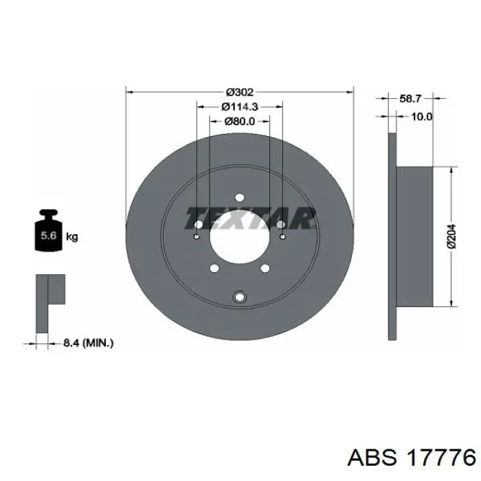 17776 ABS диск гальмівний задній
