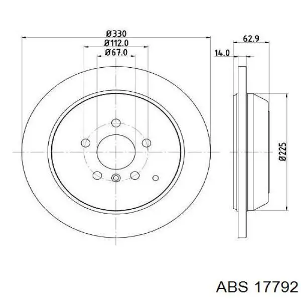 Задні дискові гальма ABS 17792 ціна, від 45.37 USD
