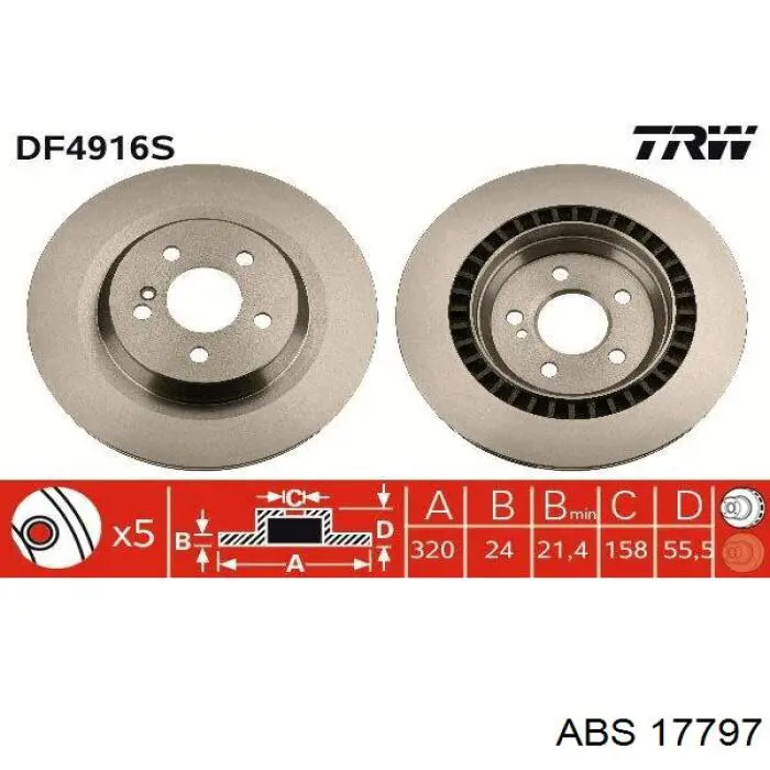 Диск гальмівний задній 17797 ABS