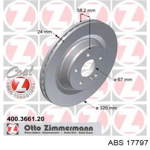 Задні дискові гальма ABS 17797 ціна, від 47.01 USD