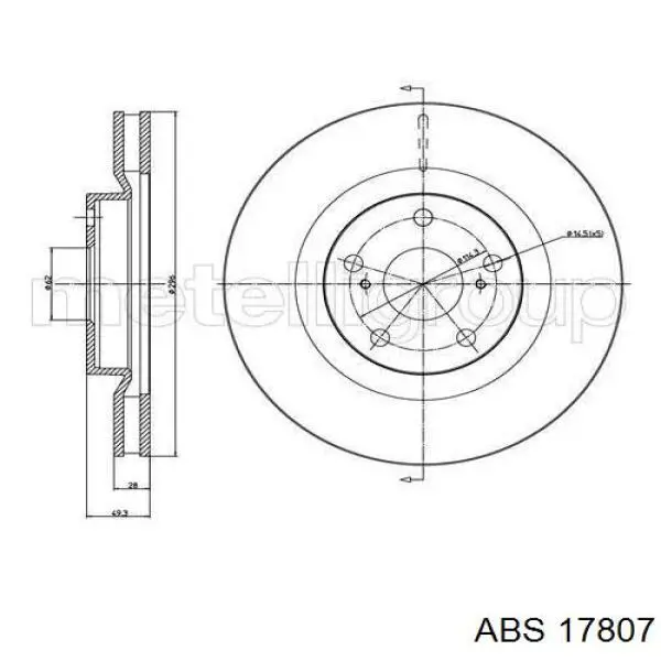 17807 ABS диск гальмівний передній