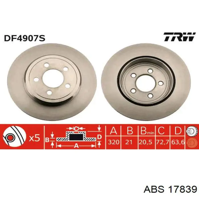 17839 ABS диск гальмівний передній