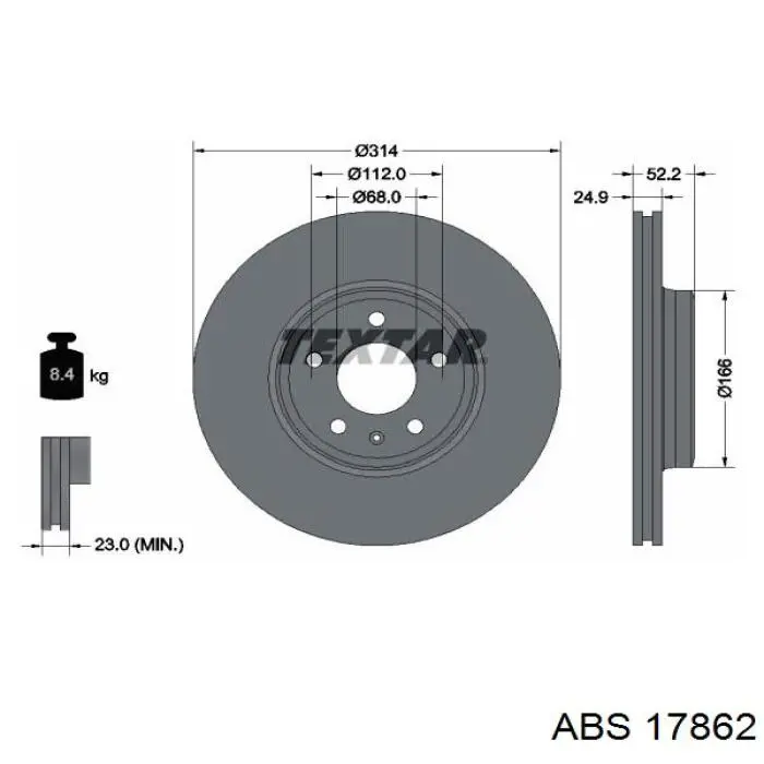 17862 ABS диск гальмівний передній
