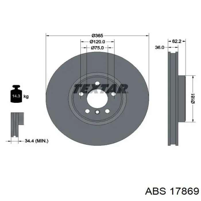 17869 ABS диск гальмівний передній