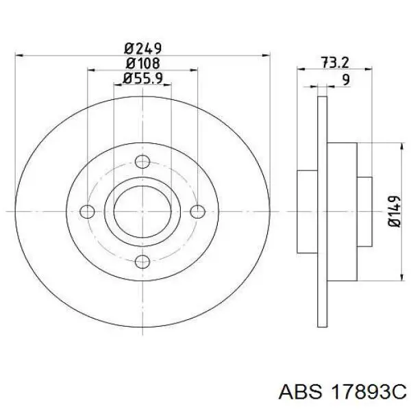 Купити 17893C ABS Диск заднього гальма
