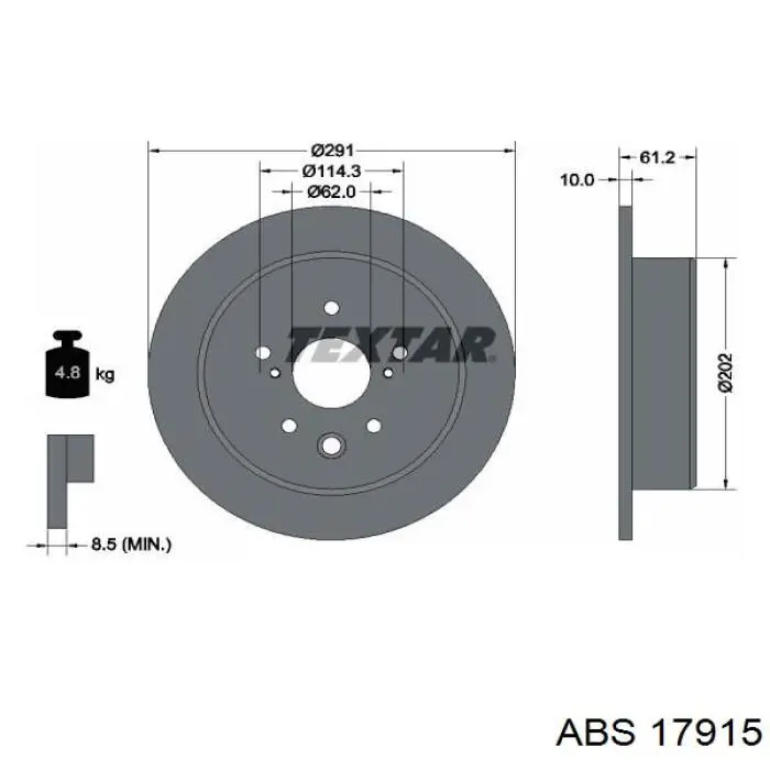 17915 ABS диск гальмівний задній
