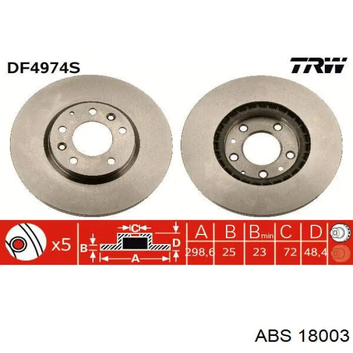 18003 ABS Гальмо дискове переднє