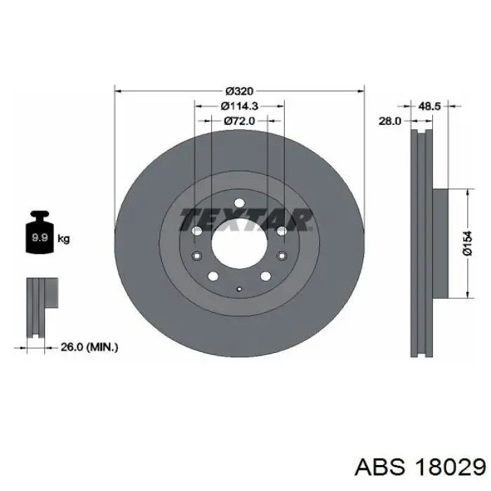 18029 ABS диск гальмівний передній