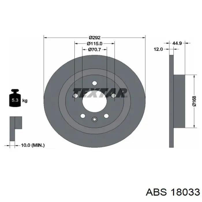 18033 ABS диск гальмівний задній
