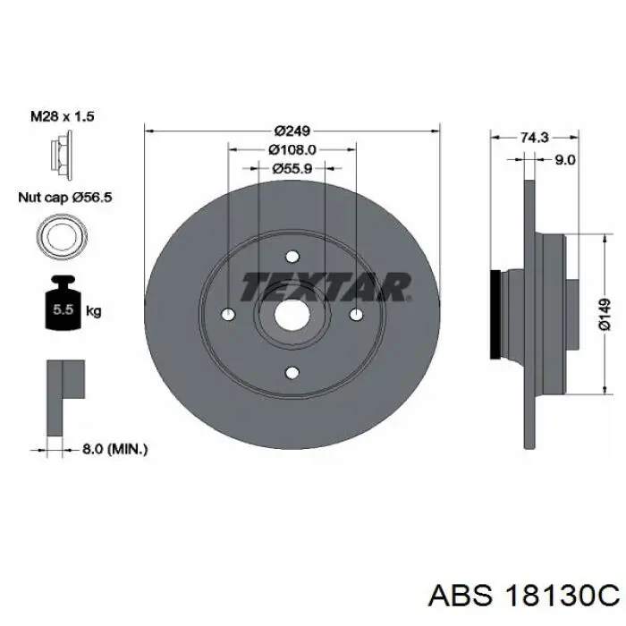 Задні дискові гальма ABS 18130C ціна, від 63.97 USD