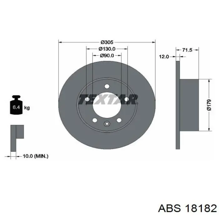 Задні дискові гальма ABS 18182 ціна, від 36.38 USD