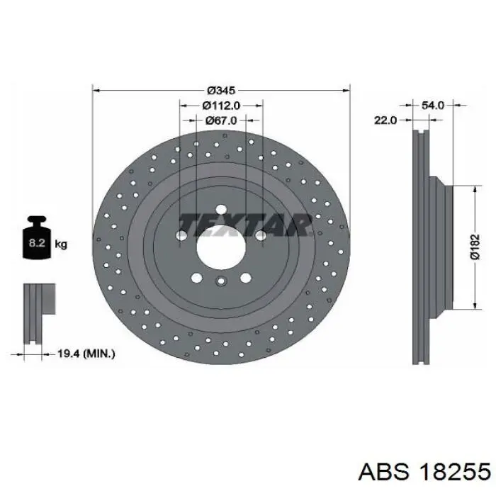Задні дискові гальма ABS 18255 ціна, від 96.88 USD