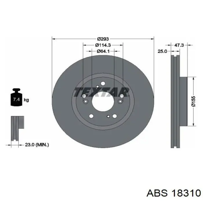 Диск гальмівний передній 18310 ABS