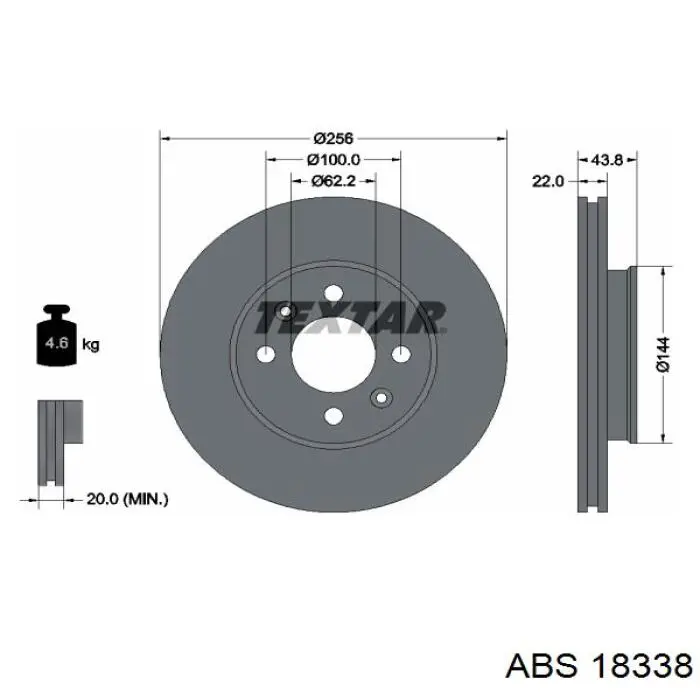 18338 ABS диск гальмівний передній