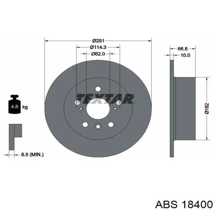 Задні дискові гальма ABS 18400 ціна, від 31.98 USD