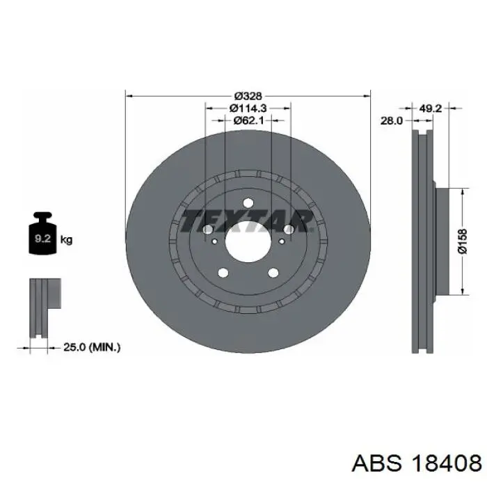 Купити 18408 ABS Ротор гальмівний