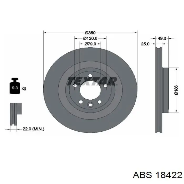 Задні дискові гальма ABS 18422 ціна, від 66.40 USD