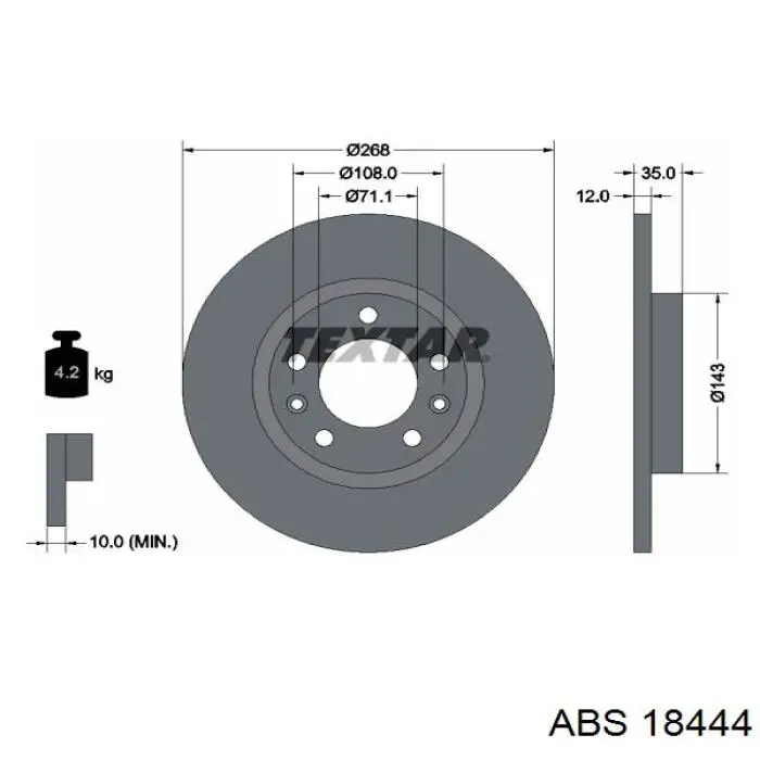 Задні дискові гальма ABS 18444 ціна, від 27.11 USD
