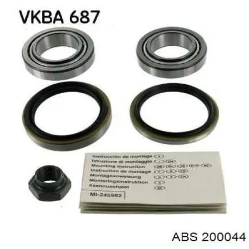 Комплект підшипник маточини передньої ABS 200044 ціна, від 12.59 USD