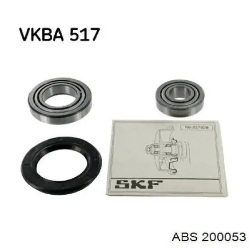 Комплект підшипник маточини передньої ABS 200053 ціна, від 11.52 USD
