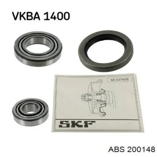Комплект підшипник маточини передньої ABS 200148 ціна, від 26.39 USD