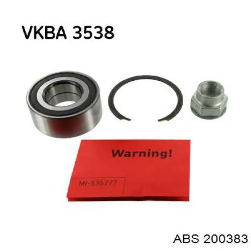 Комплект підшипник маточини передньої ABS 200383 ціна, від 17.93 USD