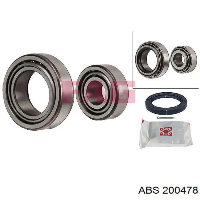 Підшипник маточини передньої/задньої ABS 200478 ціна, від 6.22 USD