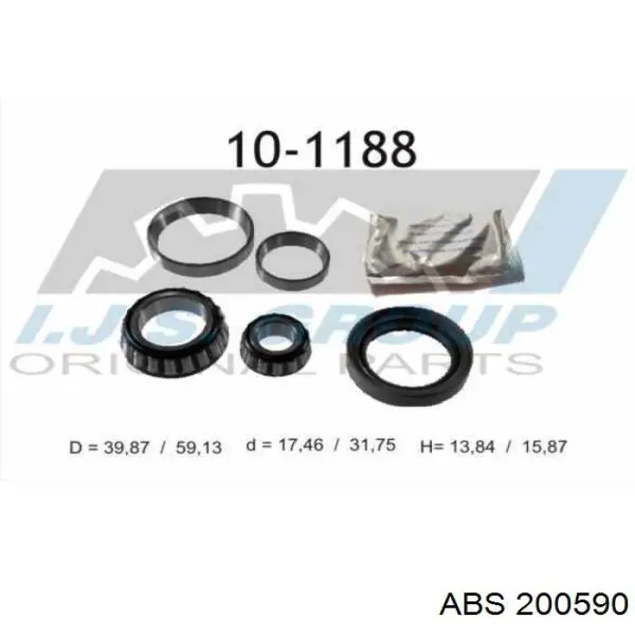 Комплект підшипник маточини передньої ABS 200590 ціна, від 9.03 USD