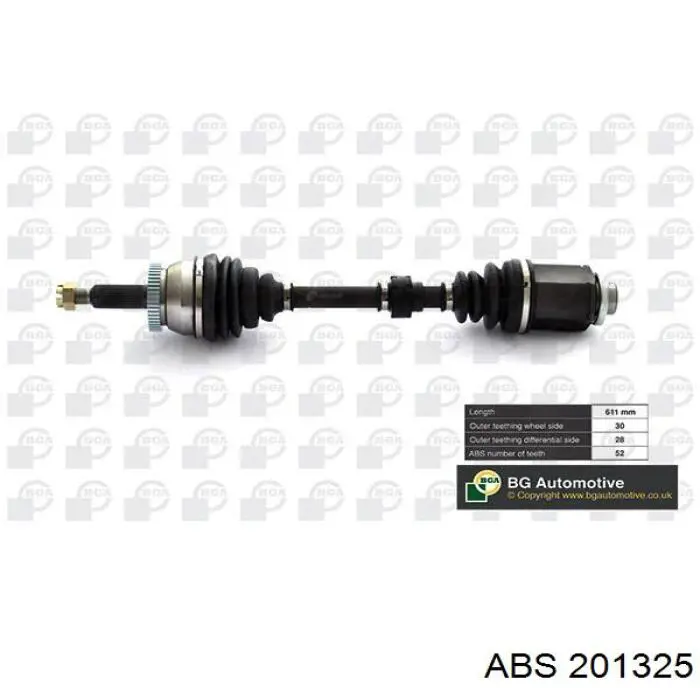 Підшипник маточини задньої ABS 201325 ціна, від 14.29 USD