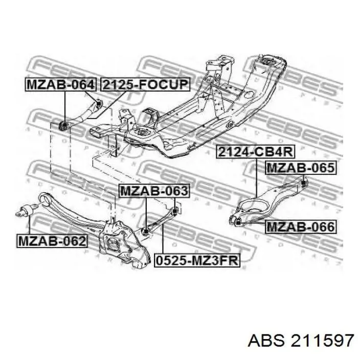 Важіль задньої підвіски верхній, лівий/правий 211597 ABS