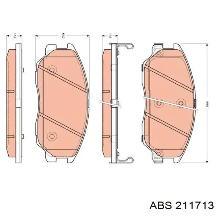 Важіль задньої підвіски нижній, правий 211713 ABS