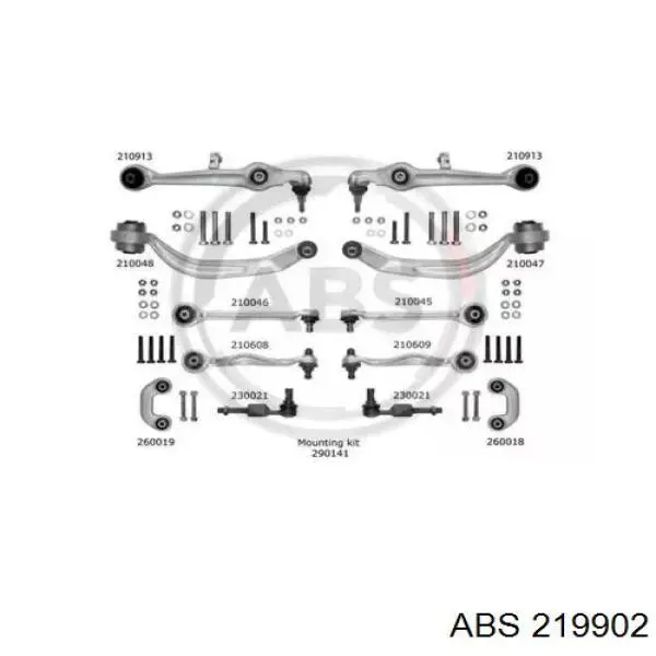 Комплект передніх важелів ABS 219902 ціна, від 205.77 USD
