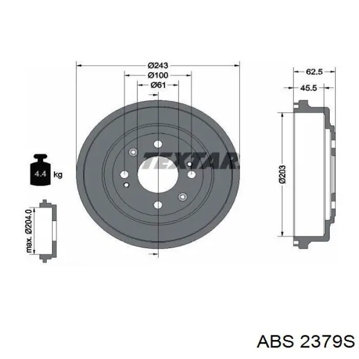 Барабан гальмівний задній Ashika 5604402C ціна, від 39.50 USD