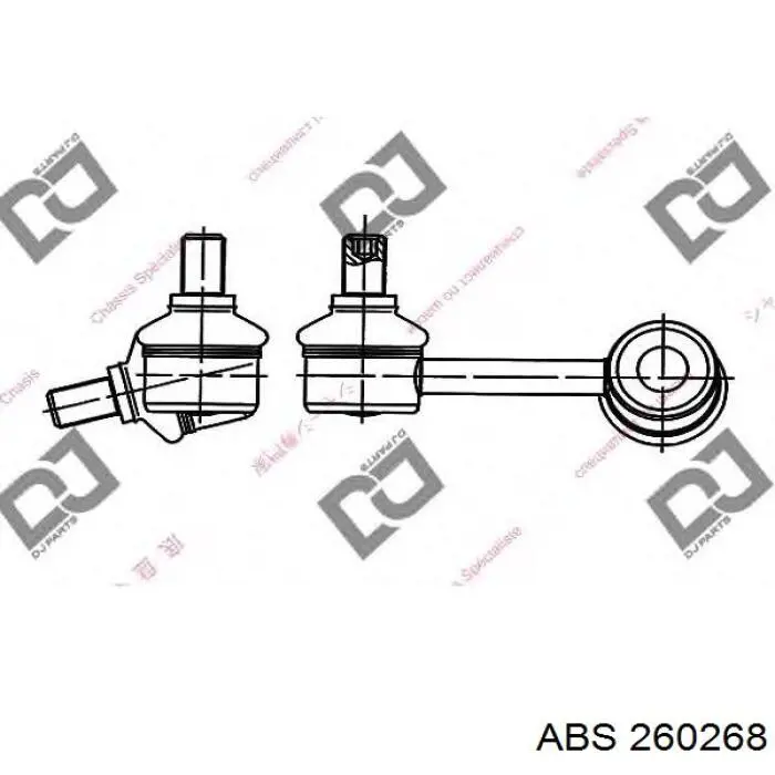 Стійка стабілізатора, переднього, права ABS 260268 ціна, від 7.76 USD