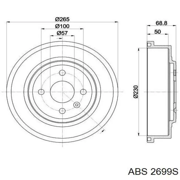 Барабан гальмівний задній ABS 2699S ціна, від 35.52 USD