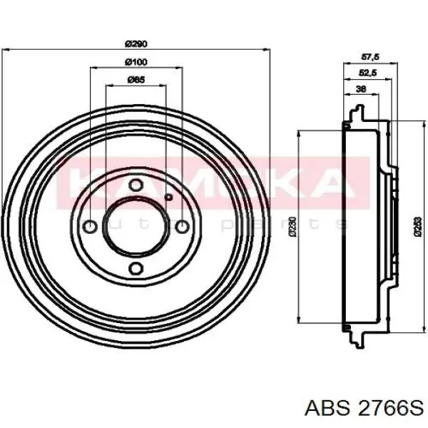 Барабан гальмівний задній 2766S ABS