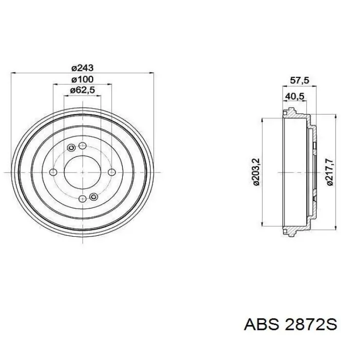 Барабан гальмівний задній 2872S ABS