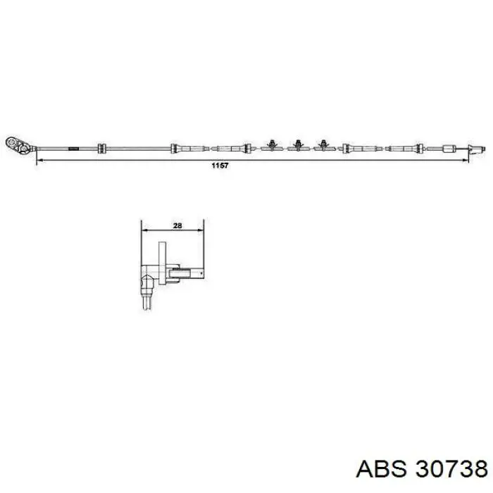 30738 ABS датчик абс (abs передній, правий)