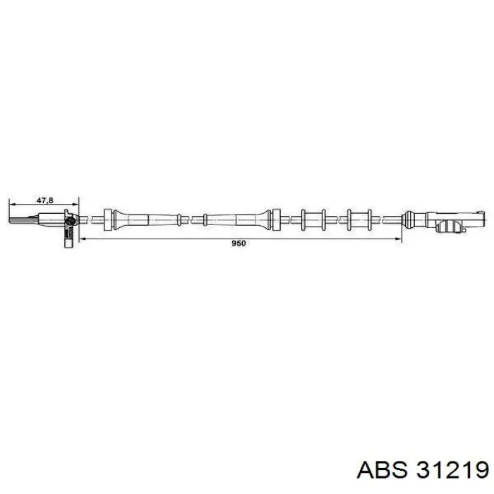 Датчик АБС задній правий ABS 31219 ціна, від 21.96 USD