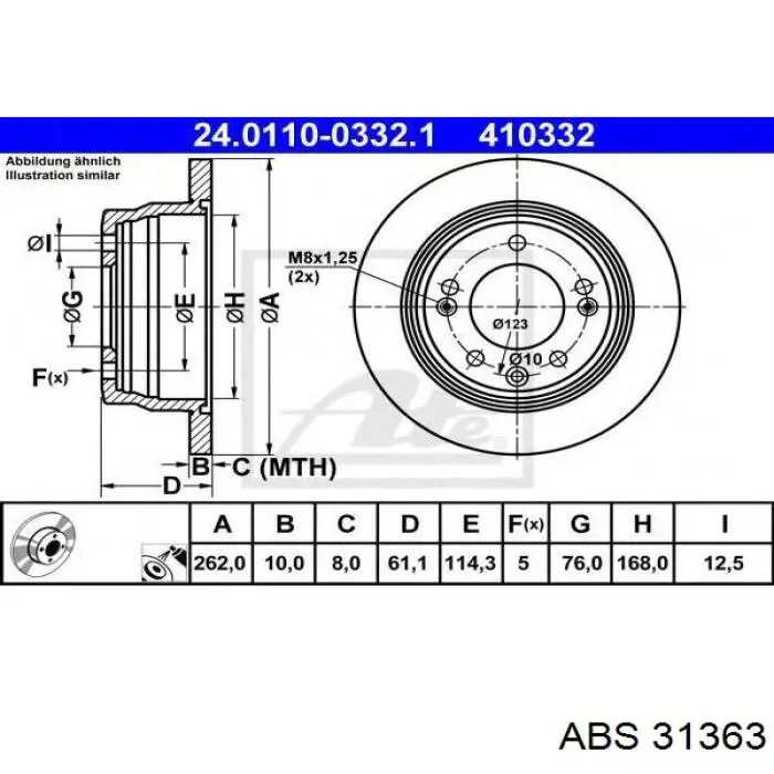 Датчик ABS передній ABS 31363 ціна, від 14.77 USD