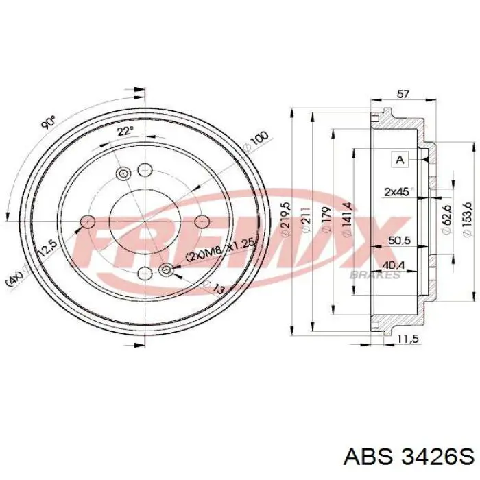 Барабан гальмівний задній ABS 3426S ціна, від 24.06 USD