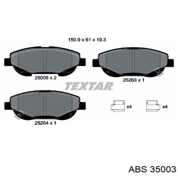 Гальмівні колодки ABS 35003 ціна, від 24.97 USD