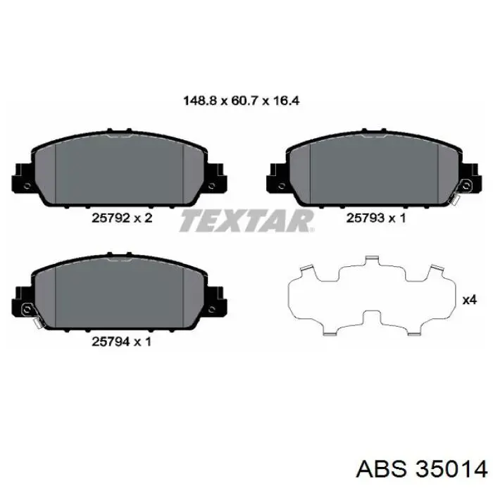 Колодки гальмівні передні, дискові 35014 ABS