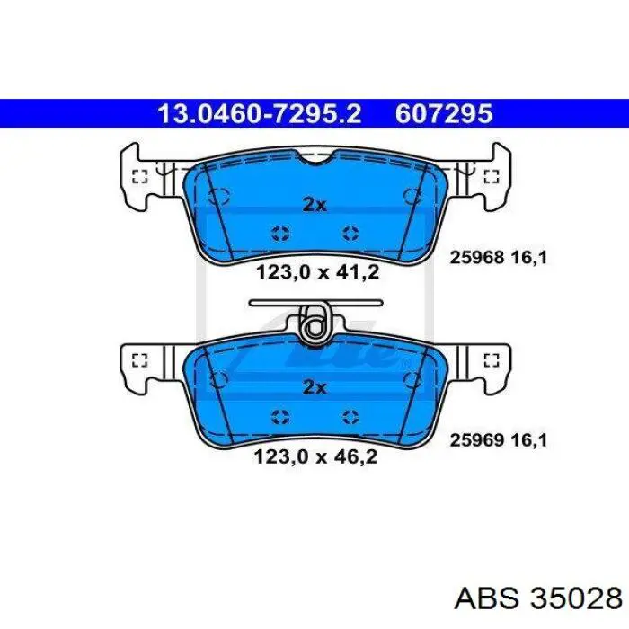 Задні гальмівні колодки ABS 35028 ціна, від 19.93 USD